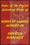 [Gutenberg 59636] • Index of the Project Gutenberg Works of Various Authors on Napoleon Bonaparte